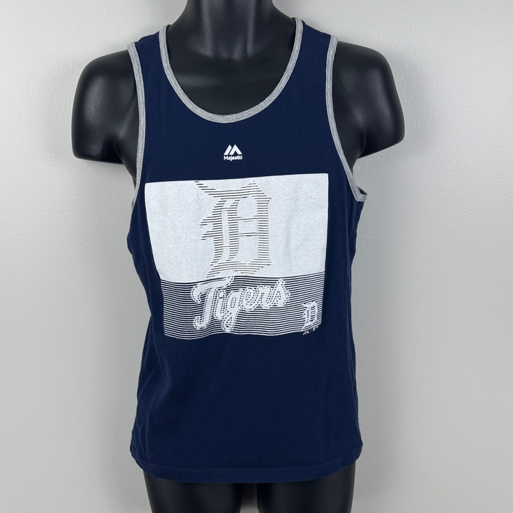 Majestic Dark Blue Detroit Tigers Sleeveless Shirt - S